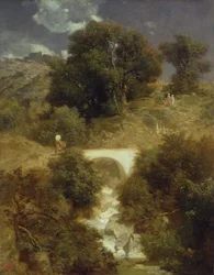 Paysage romain avec un pont